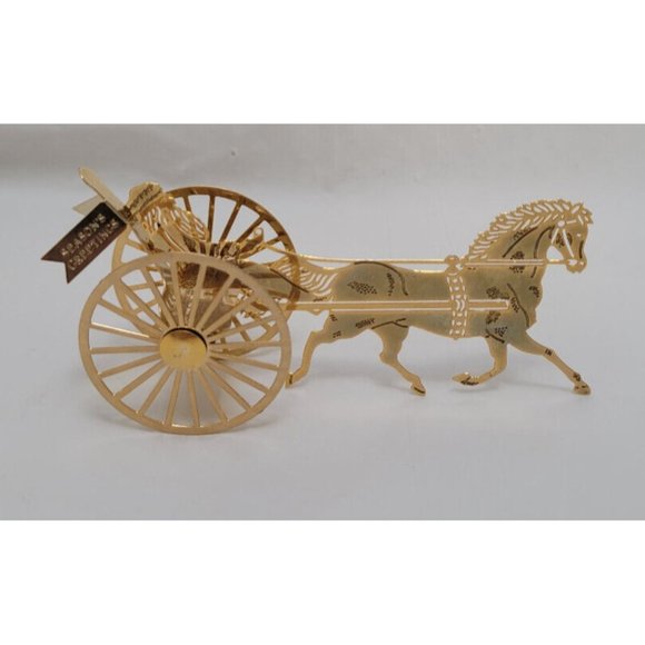 Vintage 1984 Hallmark SANTA SULKY DRIVER Brass Ornament QX436-1 - Picture 6 of 16